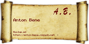 Anton Bene névjegykártya